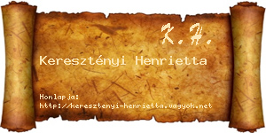 Keresztényi Henrietta névjegykártya